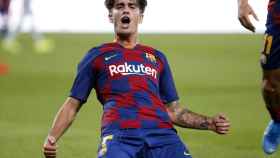 Álex Collado celebrando un gol con el Barça B / FCB