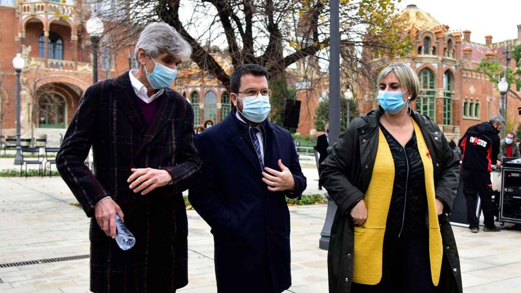 El secretario de Salud Pública, Josep Maria Argimon (i); la consellera de Salud, Alba Vergés (d) y el vicepresidente en funciones de presidente, Pere Aragonès (c) / EP