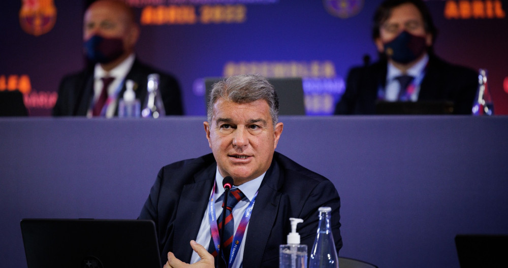 Joan Laporta, durante la comparecencia ante los senadores y senadoras del Barça / FCB