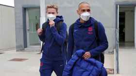 Braithwaite y Frenkie de Jong en un viaje del Barça, la pasada temporada / FC Barcelona