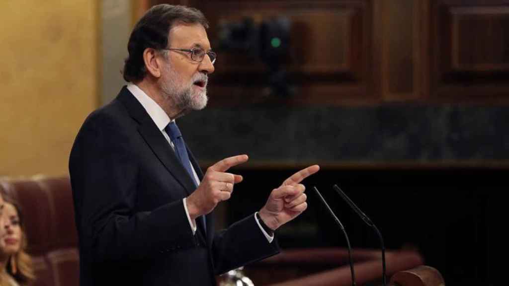 Mariano Rajoy esta mañana durante su comparecencia en el Congreso de los Diputados / EFE