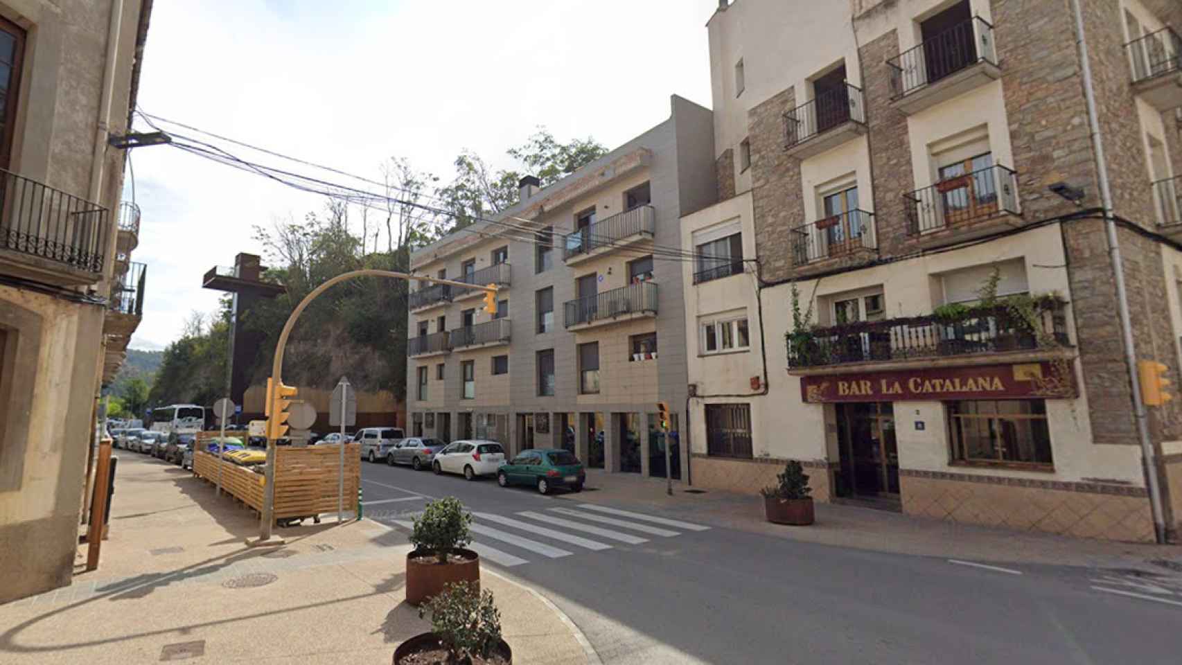 Ubicación en la que ha sucedido el accidente, en la calle Estació del municipio de Sallent de Llobregat (Barcelona) / GOOGLE STREET VIEW