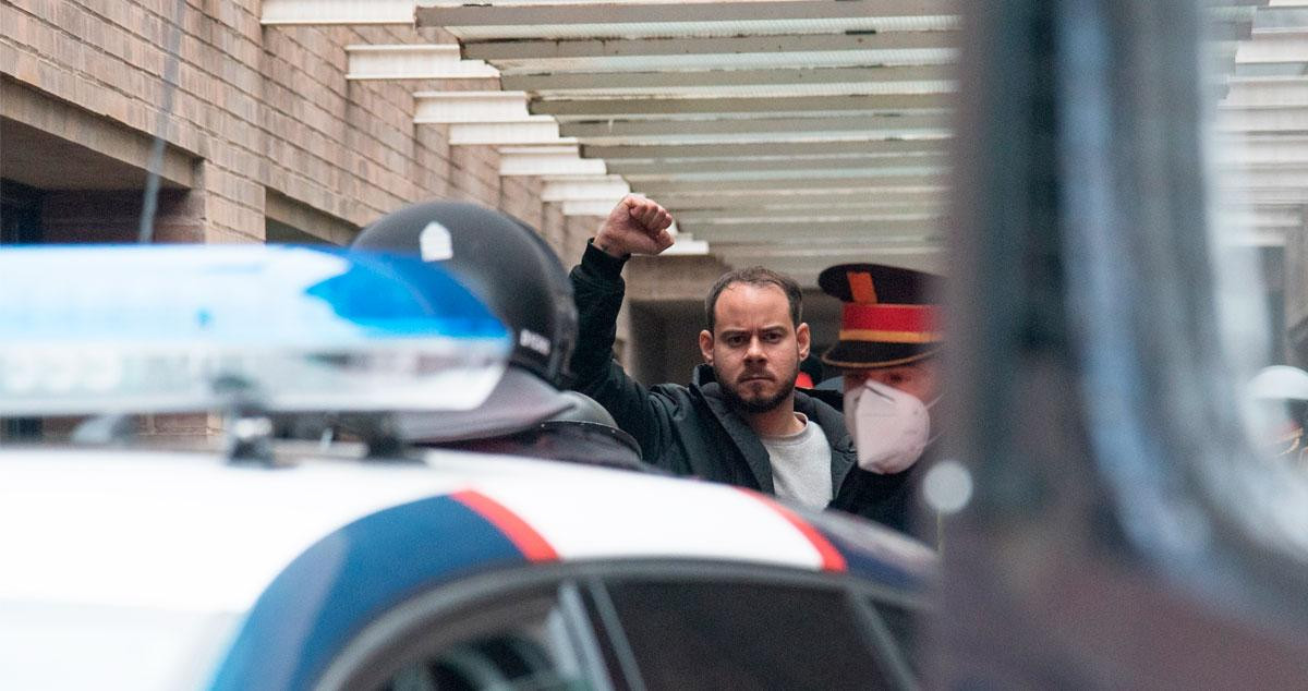 Pablo Hasél, durante su detención en la Universidad de Lleida / EFE