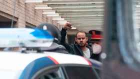 Pablo Hasél, durante su detención en la Universidad de Lleida / EFE