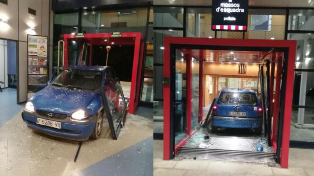 Coche encastado contra la comisaría de Mossos d'Esquadra en Ripoll / SAP-FEPOL