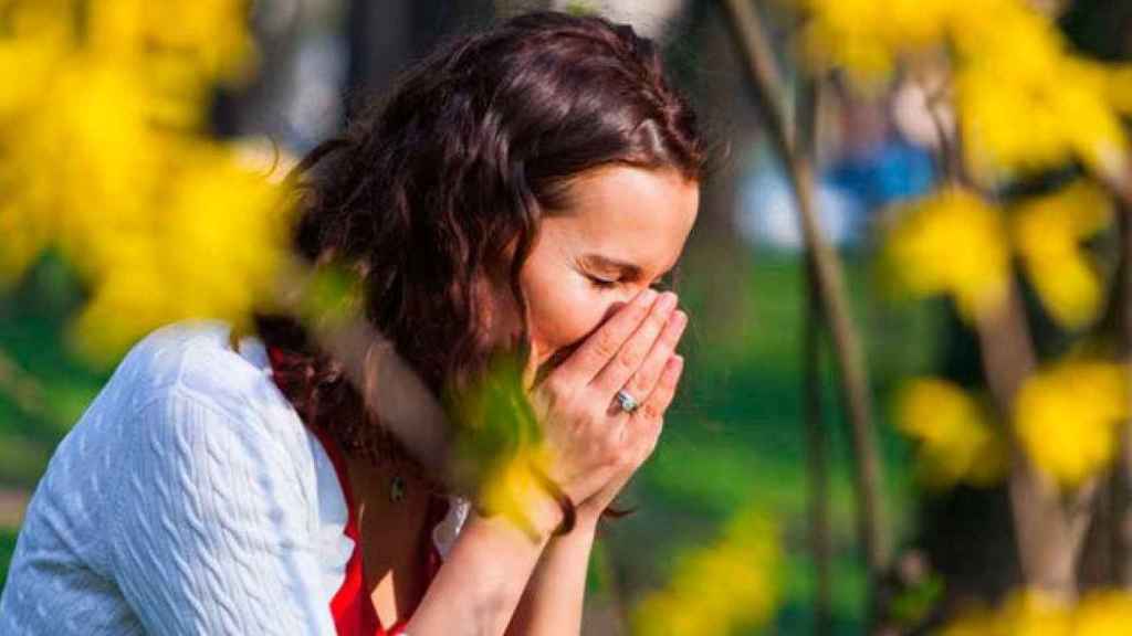 Una mujer sufre una reacción alérgica tras inhalar polen / CG