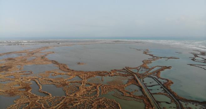Efectos de la crecida del mar en el Delta del Ebro