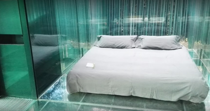 Una de las habitaciones de Les Cols Pavellons