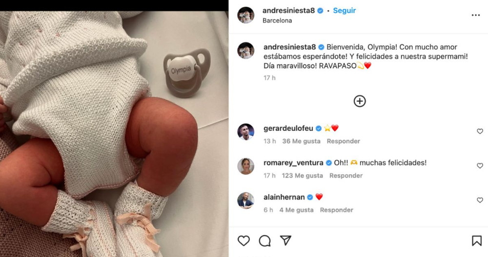 Publicación de Andrés Iniesta en Intagram / @andresiniesta8