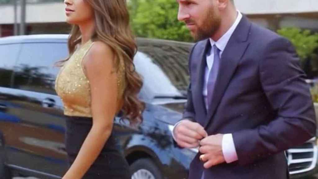 Antonella Roccuzzo con Messi