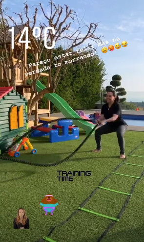 Aine Coutinho practicando deporte en casa / INSTAGRAM