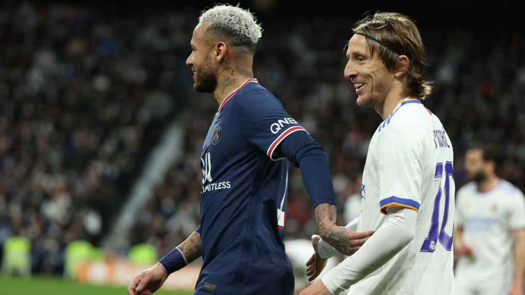 Neymar y Modric, en un lance del Real Madrid-PSG del pasado martes / EFE