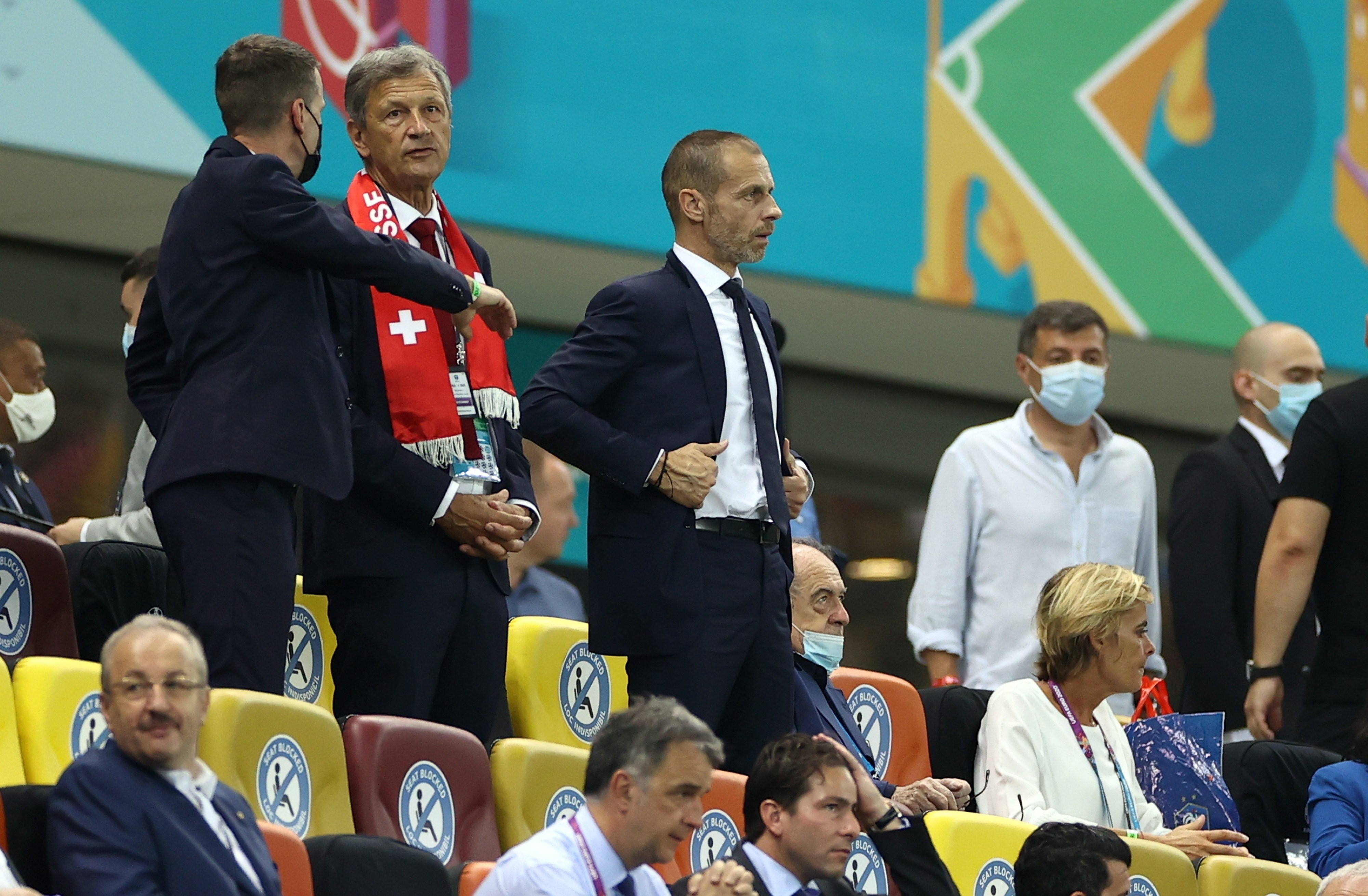 Alexander Ceferin, presidente de la UEFA, en un partido de la pasada Eurocopa / EFE