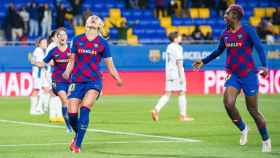 Las jugadoras del Barça celebrando un gol durante un partido de liga/FC BARCELONA