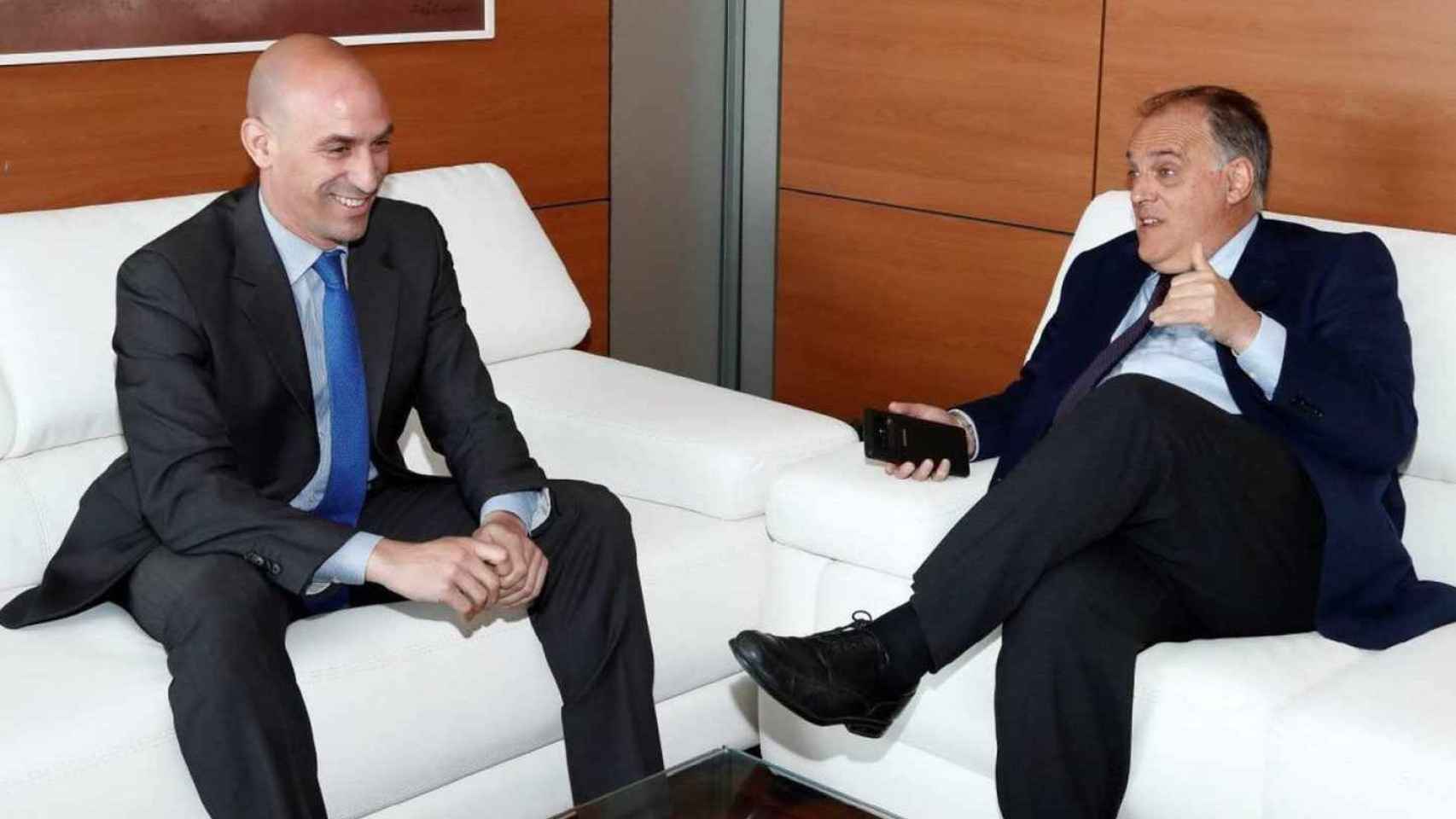 Rubiales y Tebas en una reunión / EFE