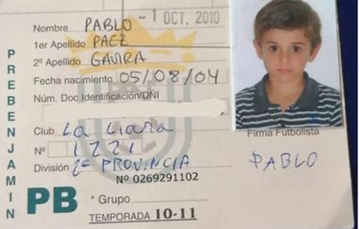 La ficha de Gavi cuando jugaba en el humilde club La Liara / REDES