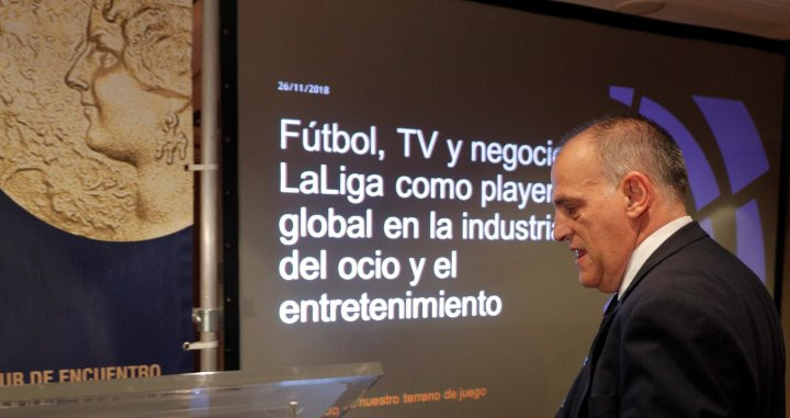 Javier Tebas en una conferencia / EFE