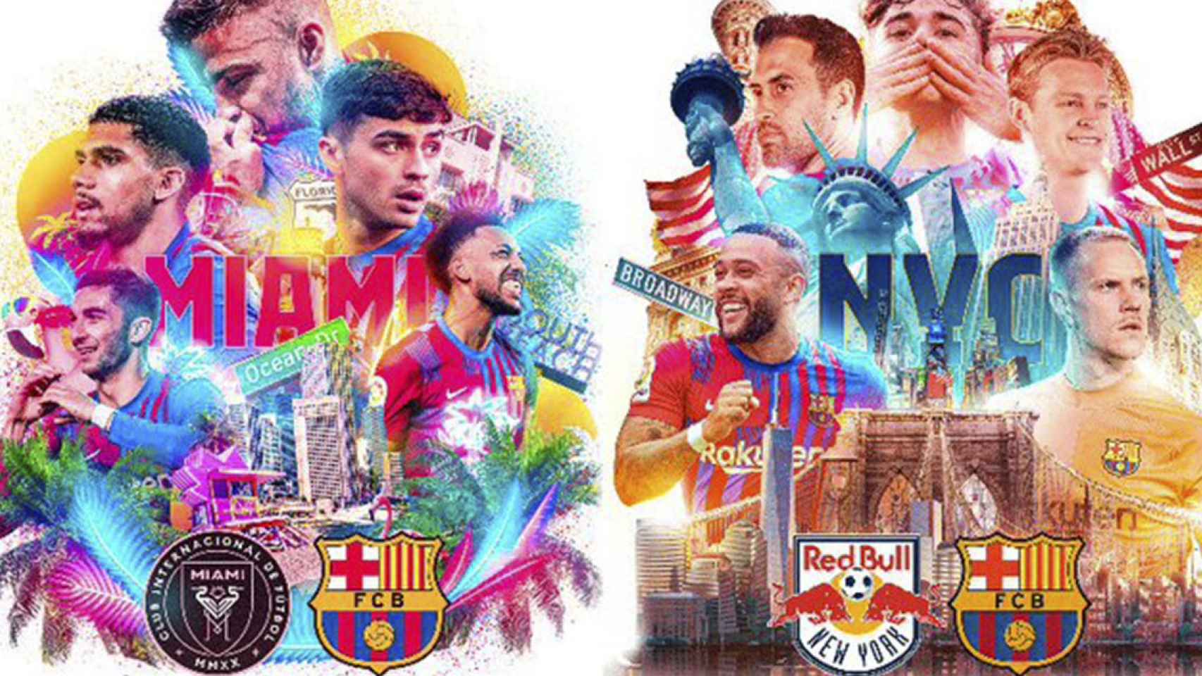 Montaje sobre la nueva gira americana del Barça por Miami y Nueva York / FCB