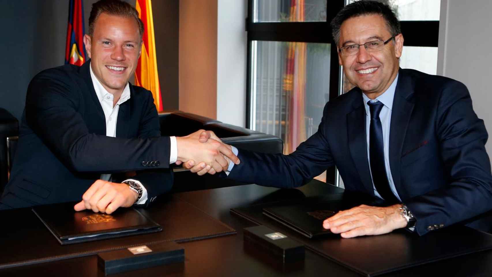 Ter Stegen y Bartomeu en una imagen de archivo / FC Barcelona