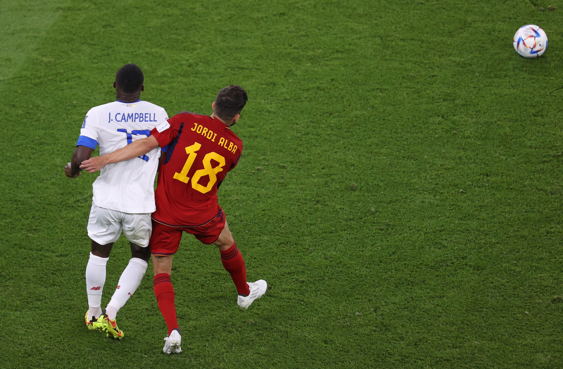 Alba, durante el partido entre España y Costa Rica