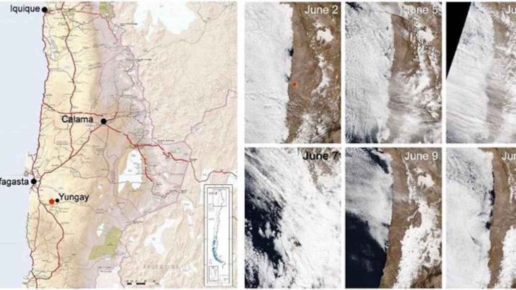 Mapa geográfico que ilustra los cambios por las precipitaciones en el  desierto de Atacama en últimos 3 años / SCIENTIFIC REPORTS