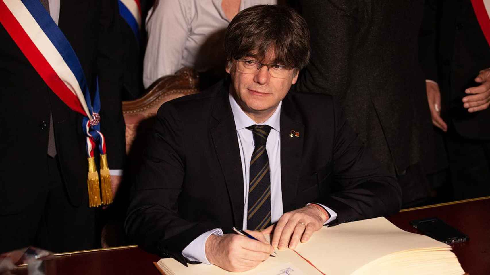 El expresidente de la Generalitat de Cataluña, Carles Puigdemont (JxCat), durante su visita a Perpiñán / EP