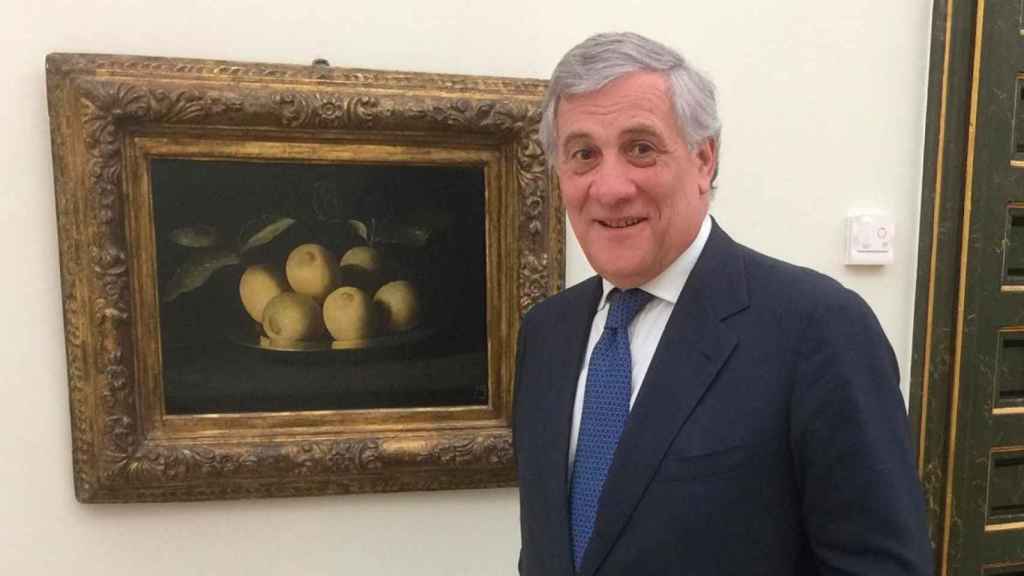 Antonio Tajani, expresidente del Parlamento Europeo, en la Real Academia de Bellas Artes de San Fernando / JL