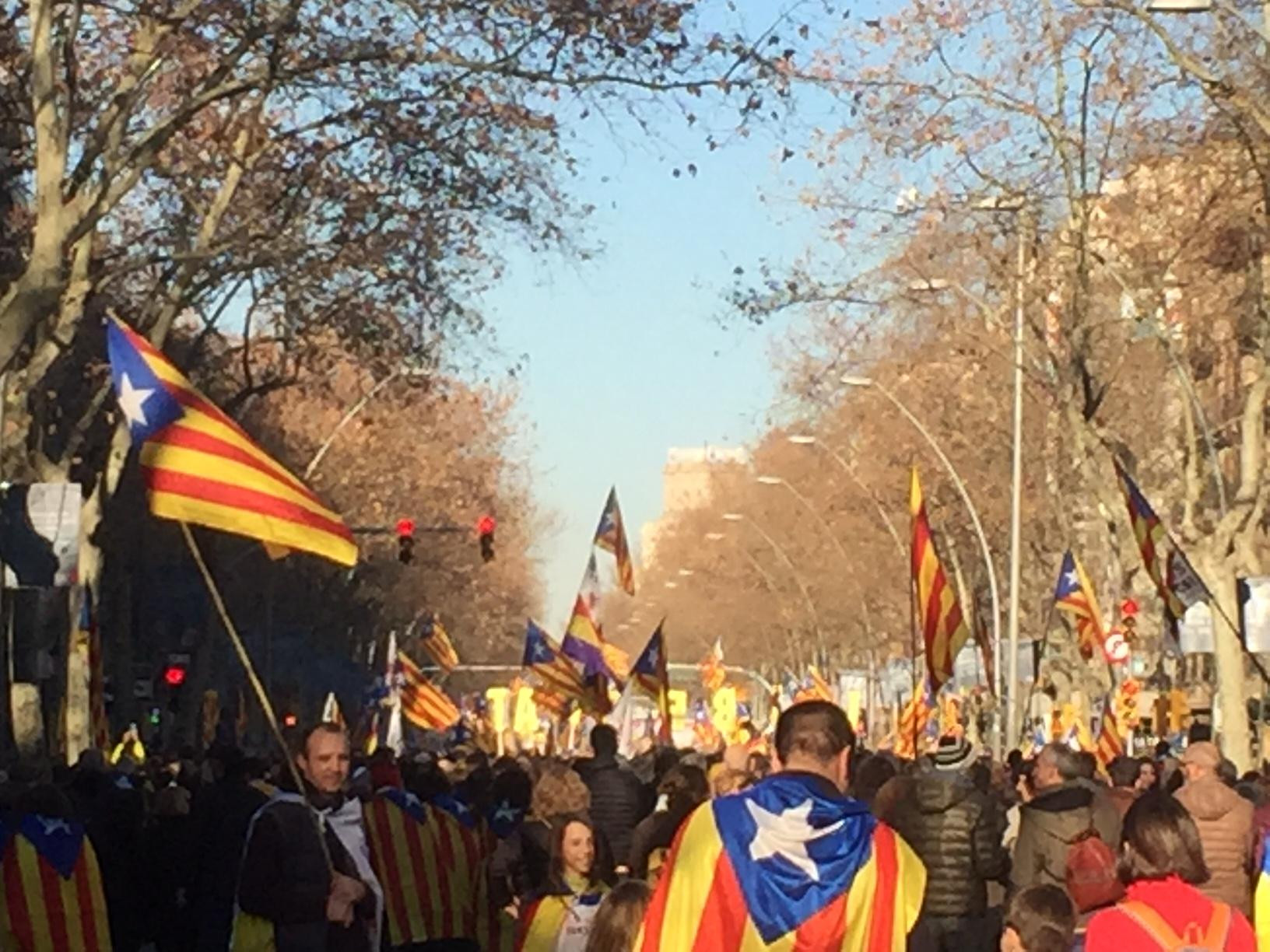 Manifestación independentista, a su paso por la Gran Via, a favor de la autodeterminación /CG