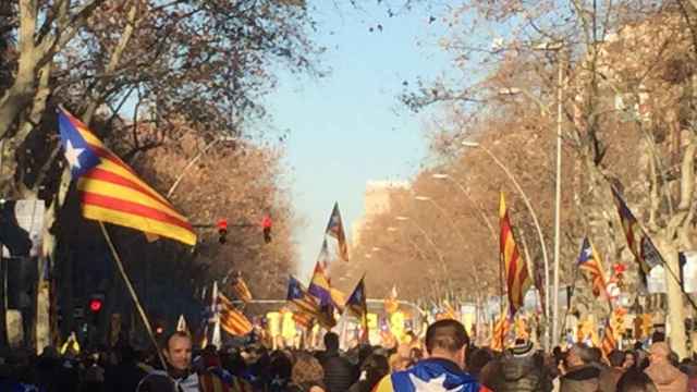 Manifestación independentista, a su paso por la Gran Via, a favor de la autodeterminación /CG