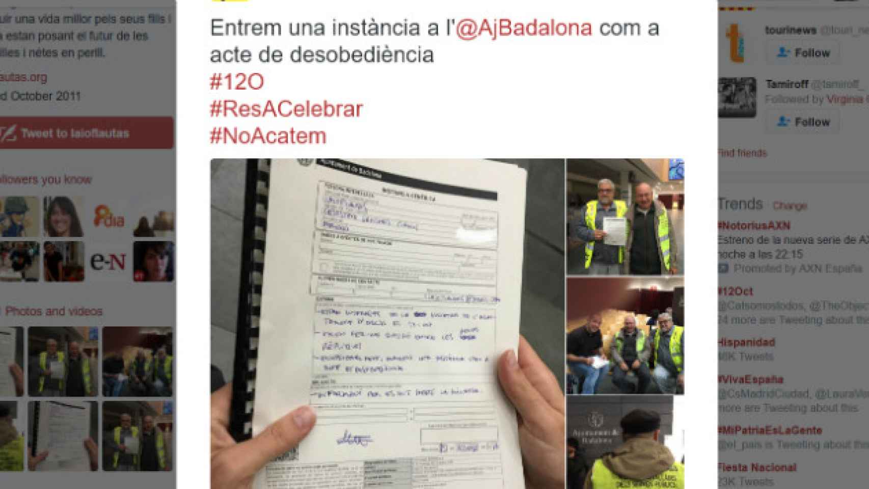 Twitter se llena de fotos y comentarios con lo acontecido en el Ayuntamiento de Badalona.