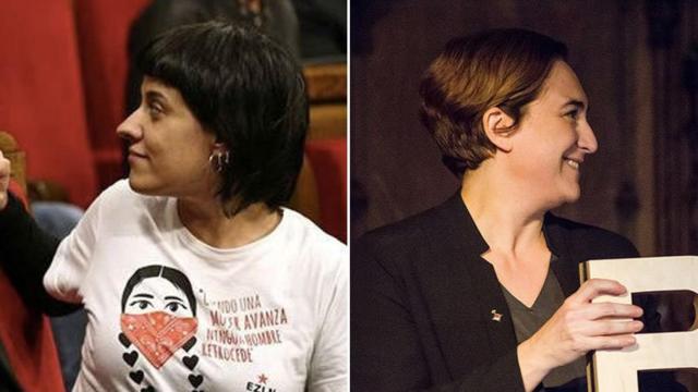 Anna Gabriel (izquierda), diputada de la CUP, y Ada Colau (derecha), alcaldesa de Barcelona.