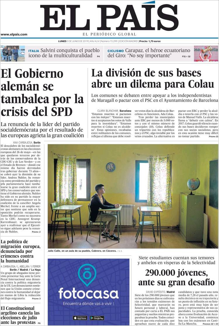 portada el pais 3 junio