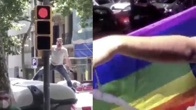 Manifestantes de Vox profieren insultos homófobos contra dos jóvenes en Barcelona / @josecuadrado