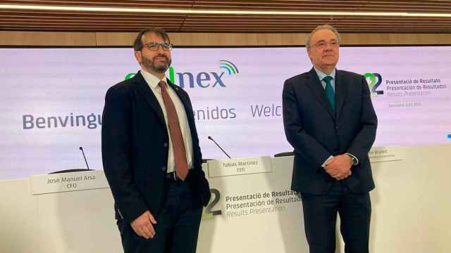 José Manuel Aisa (izq.), y Tobias Martínez, antiguos director financiero y consejero delegado, respectivamente, de Cellnex / EUROPA PRESS