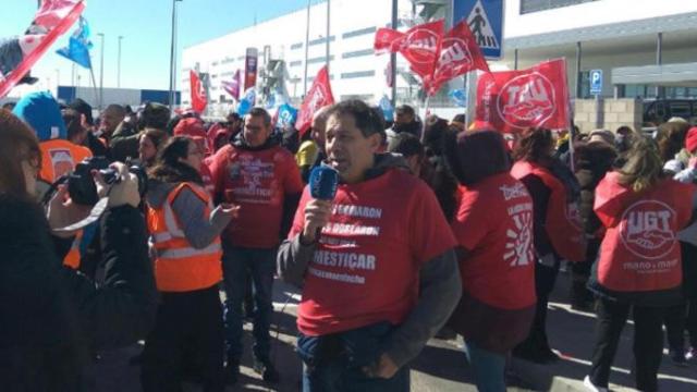 Imagen de archivo de una de las huelgas de trabajadores de Amazon en Madrid a principios de año / TWITTER
