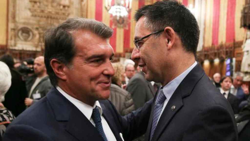 Laporta y Bartomeu, en la Generalitat / EFE