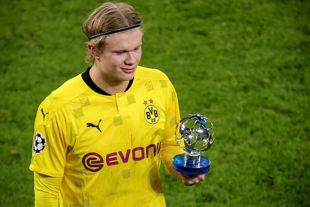 Erling Haaland tras un partido del Borussia Dortmund / EFE