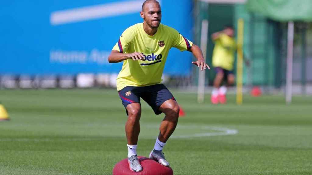 Martin Braithwaite durante un entrenamineto /FCB