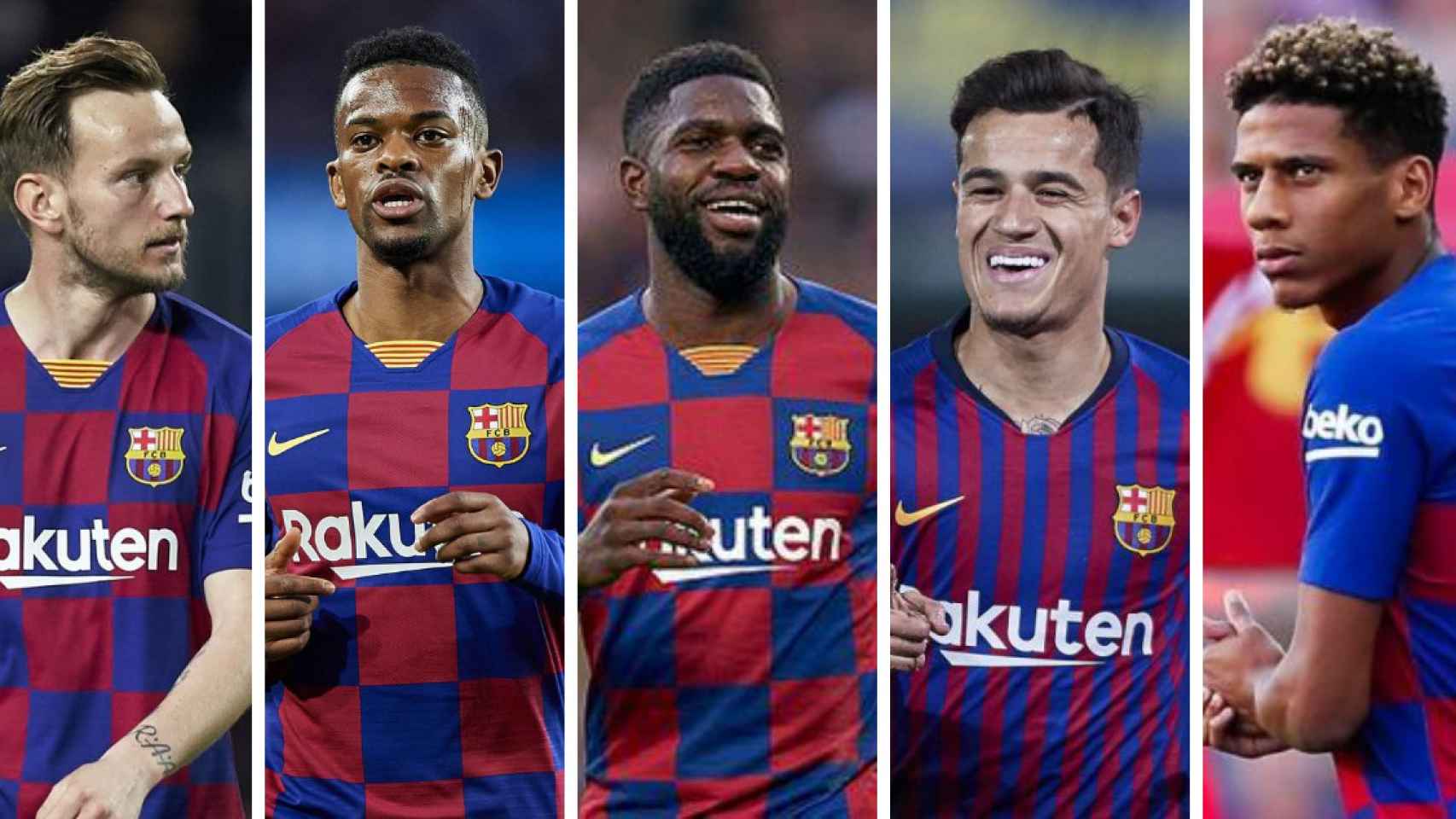 Rakitic, Semedo, Umtiti, Coutinho y Todibo en un fotomontaje / Culemanía