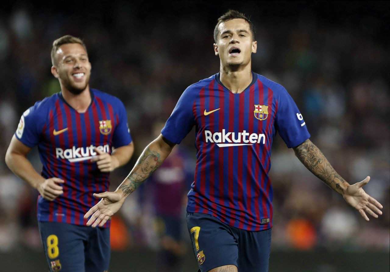 Philippe Coutinho celebra un gol con el Barça / EFE