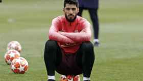 Una foto de Luis Suárez durante el entrenamiento del Barça en Anfield / FCB