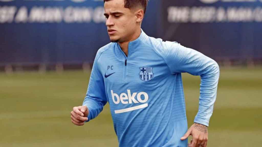 Una foto de Philippe Coutinho durante un entrenamiento del Barça / FCB