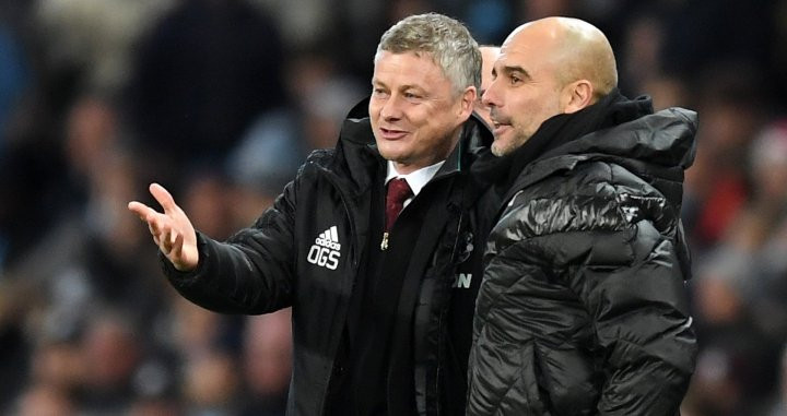 Los entrenadores de City y United, Guardiola y Solskjaer | EFE