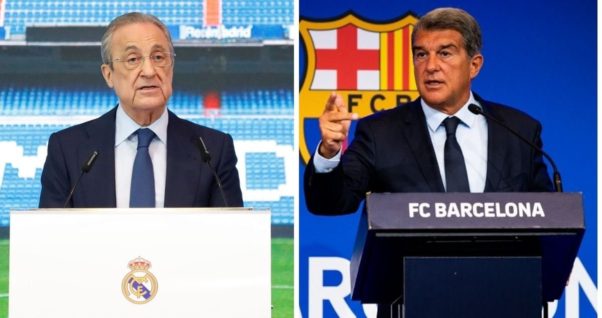 Florentino Pérez del Real Madrid y el Barça de Joan Laporta en un fotomontaje / Culemanía