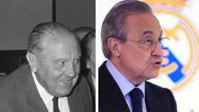 Santiago Bernabeu y Florentino Pérez en un fotomontaje / CULEMANÍA