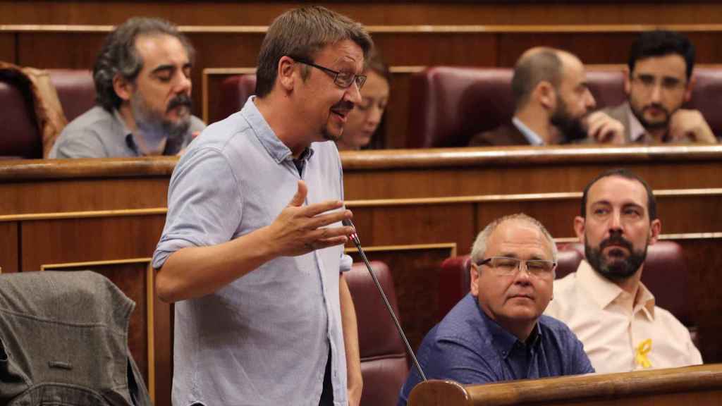 El cabeza de lista de CatComú-Podem, Xavier Domènech, en una imagen de archivo en el Congreso / EFE