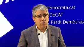 Francesc Homs en su rueda de prensa en la sede del PDCat, la antigua CDC / CG