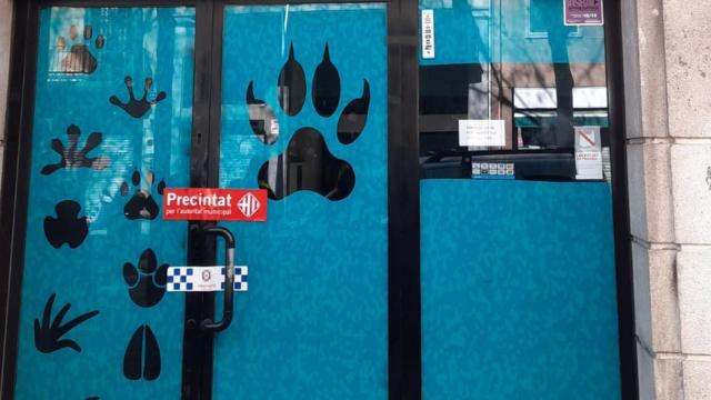 Entrada a la tienda de animales Bitxets, precintada por el Ayuntamiento de Barcelona / AJUNTAMENT DE BARCELONA
