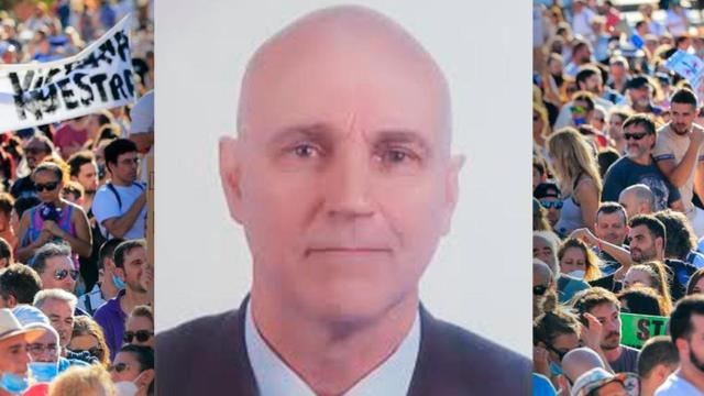 Antonio Galera, el profesor negacionista de la Universidad Autónoma de Barcelona, con una manifestación antimascarillas / CG