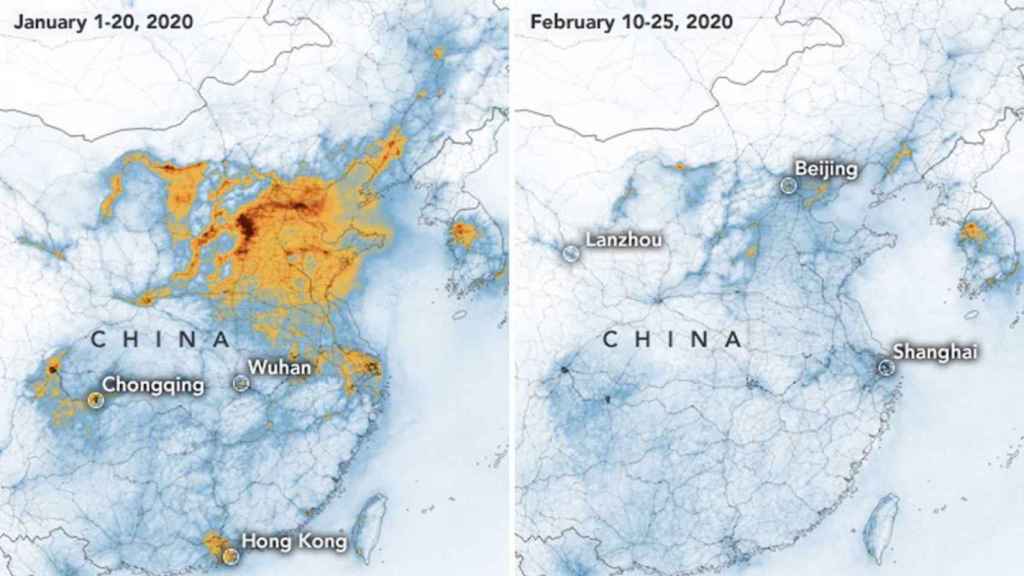 Mapa de la contaminación en China / NASA